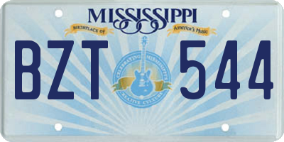 MS license plate BZT544