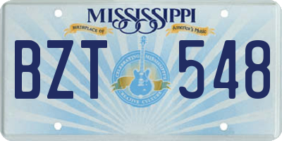 MS license plate BZT548