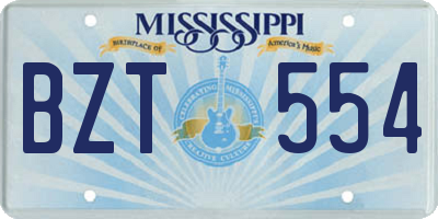 MS license plate BZT554
