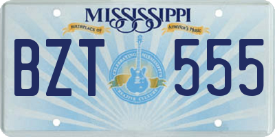 MS license plate BZT555