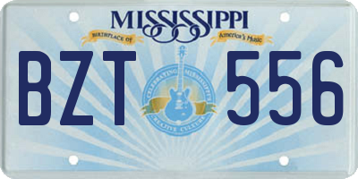 MS license plate BZT556