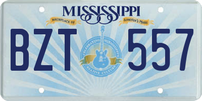 MS license plate BZT557