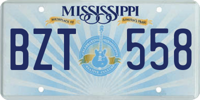 MS license plate BZT558