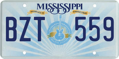 MS license plate BZT559