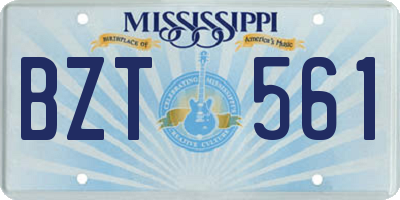 MS license plate BZT561