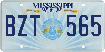 MS license plate BZT565