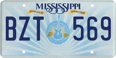 MS license plate BZT569