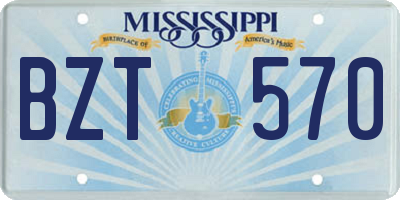 MS license plate BZT570
