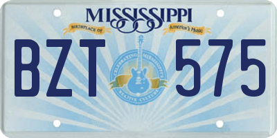 MS license plate BZT575