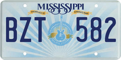MS license plate BZT582