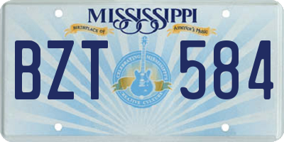 MS license plate BZT584