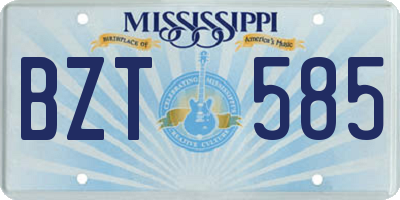 MS license plate BZT585