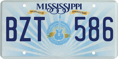 MS license plate BZT586