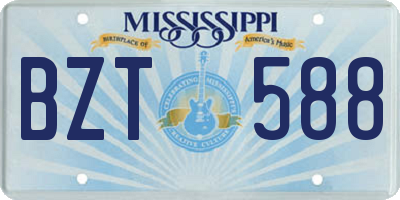MS license plate BZT588