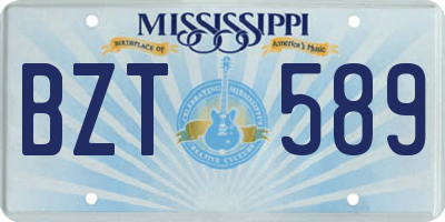 MS license plate BZT589