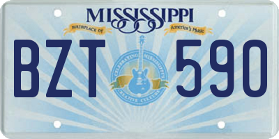 MS license plate BZT590