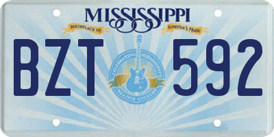 MS license plate BZT592