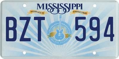 MS license plate BZT594