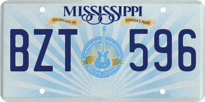 MS license plate BZT596