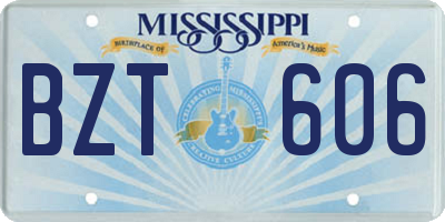 MS license plate BZT606