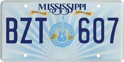 MS license plate BZT607