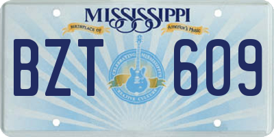 MS license plate BZT609