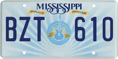 MS license plate BZT610