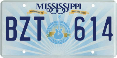 MS license plate BZT614