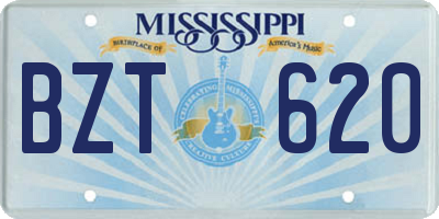 MS license plate BZT620