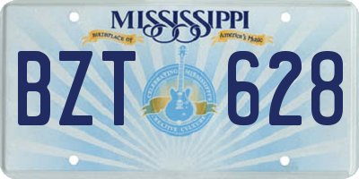 MS license plate BZT628
