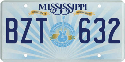 MS license plate BZT632