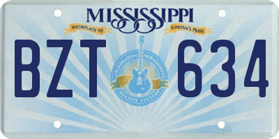 MS license plate BZT634