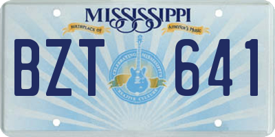 MS license plate BZT641
