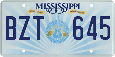 MS license plate BZT645