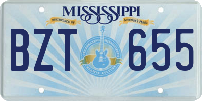 MS license plate BZT655
