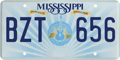 MS license plate BZT656