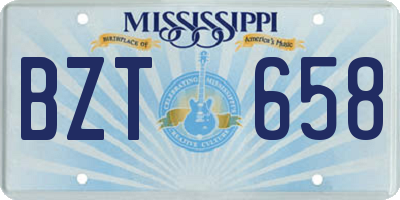 MS license plate BZT658