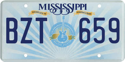 MS license plate BZT659