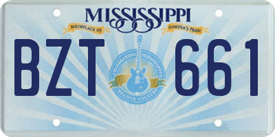 MS license plate BZT661
