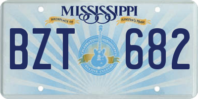 MS license plate BZT682