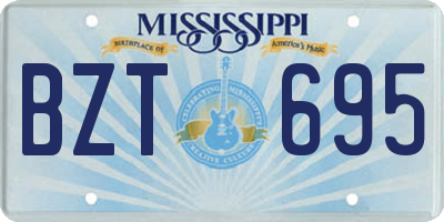 MS license plate BZT695