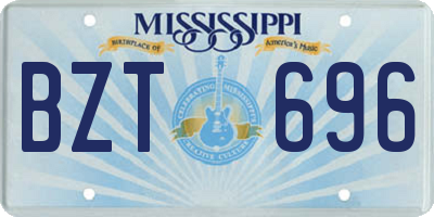 MS license plate BZT696