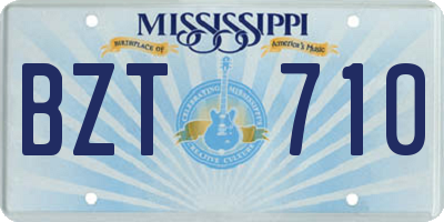 MS license plate BZT710