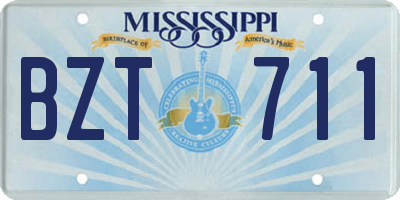 MS license plate BZT711
