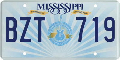 MS license plate BZT719