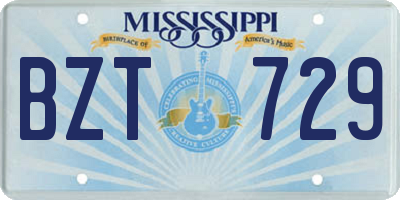 MS license plate BZT729