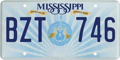 MS license plate BZT746