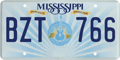 MS license plate BZT766
