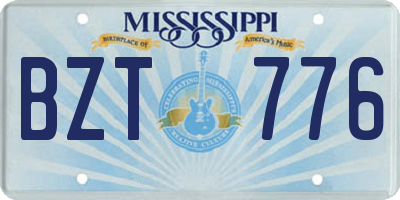MS license plate BZT776