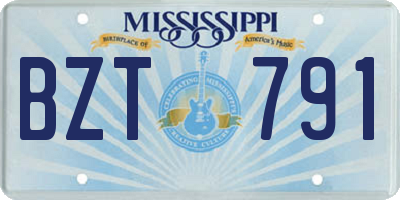 MS license plate BZT791